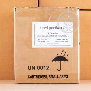 Image of Prvi Partizan 30.06 Springfield rifle ammunition.