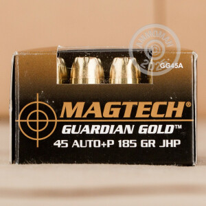 Photograph showing detail of .45 ACP +P MAGTECH GUARDIAN GOLD 185 GRAIN JHP (20 ROUNDS)