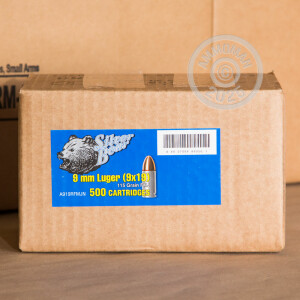Image of 9MM LUGER SILVER BEAR 115 GRAIN FMJ (500 ROUNDS)
