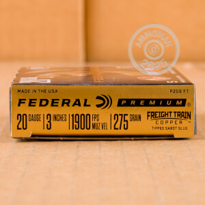 Image of 20 GAUGE FEDERAL FREIGHT TRAIN COPPER 3" 275 GRAIN SABOT SLUG (5 ROUNDS)