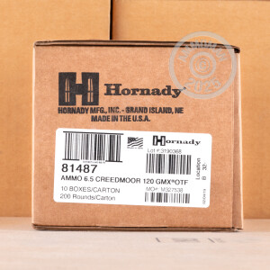 A photo of a box of Hornady ammo in 6.5MM CREEDMOOR.