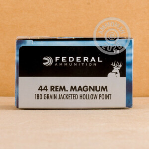 Image of the 44 MAGNUM FEDERAL POWER-SHOK 180 GRAIN SEMI-JACKETED HOLLOW POINT (20 ROUNDS) available at AmmoMan.com.