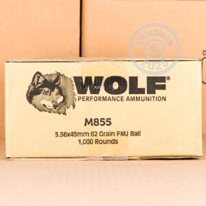 Image of 5.56X45 WOLF GOLD 62 GRAIN FMJ M855 (1000 ROUNDS)