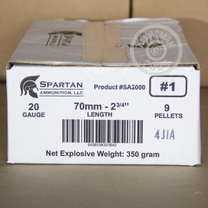 Image of 20 GAUGE SPARTAN 2-3/4" #1 BUCK (25 SHELLS)