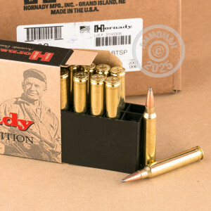 Photo detailing the 300 WIN MAG HORNADY CUSTOM 165 GRAIN SP (20 ROUNDS) for sale at AmmoMan.com.