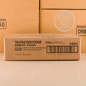 Photo detailing the 400 LEGEND WINCHESTER POWER-POINT 215 GRAIN SP (20 ROUNDS) for sale at AmmoMan.com.