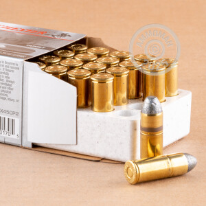 Photo detailing the 45 COLT WINCHESTER SUPER-X 255 GRAIN LRN (20 ROUNDS) for sale at AmmoMan.com.