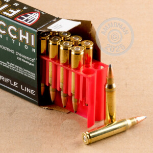 Photo detailing the .223 REMINGTON FIOCCHI SHOOTING DYNAMICS 55 GRAIN PSP (20 ROUNDS) for sale at AmmoMan.com.