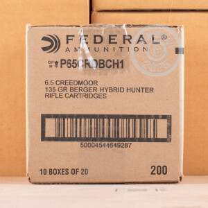 A photo of a box of Federal ammo in 6.5MM CREEDMOOR.