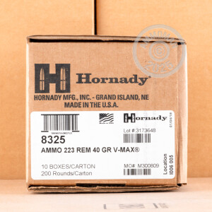 A photo of a box of Hornady ammo in 223 Remington.