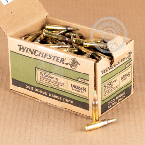 Photograph showing detail of 5.56X45 WINCHESTER 62 GRAIN FMJ M855 (800 ROUNDS)