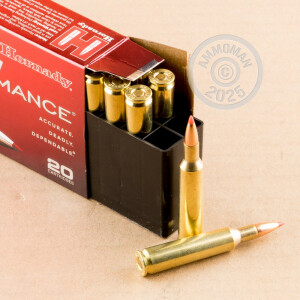 Photo detailing the 6MM REMINGTON HORNADY SUPERFORMANCE 95 GRAIN SST (200 ROUNDS) for sale at AmmoMan.com.