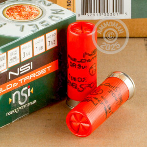 Image of the 12 GAUGE NOBELSPORT 2-3/4" 1-1/8 OZ. #7-1/2 SHOT (25 ROUNDS) available at AmmoMan.com.