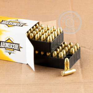 Image of bulk 9mm Luger ammo by Armscor that's ideal for Subsonic, training at the range.