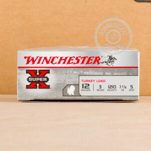 Photo detailing the 12 GAUGE WINCHESTER SUPER-X 3" 1 7/8 OZ #5 SHOT TURKEY LOAD (10 ROUNDS) for sale at AmmoMan.com.