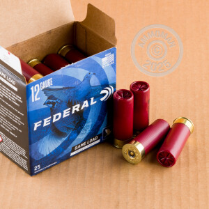 Photo detailing the 12 GAUGE FEDERAL HEAVY FIELD LOAD 2 3/4" 1 1/8 OZ. #4 SHOT (25 ROUNDS) for sale at AmmoMan.com.