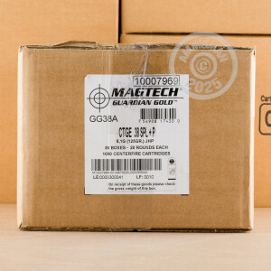 Photograph showing detail of 38 SPECIAL +P MAGTECH GUARDIAN GOLD 125 GRAIN JHP (20 ROUNDS)