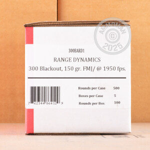 Photo detailing the 300 AAC BLACKOUT FIOCCHI 150 GRAIN FMJBT (500 ROUNDS) for sale at AmmoMan.com.