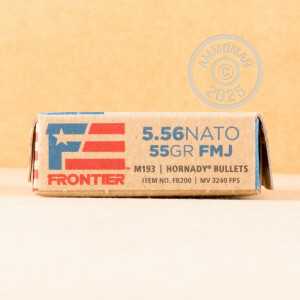 Image of the 5.56X45MM HORNADY FRONTIER 55 GRAIN FMJ M193 (500 ROUNDS) available at AmmoMan.com.