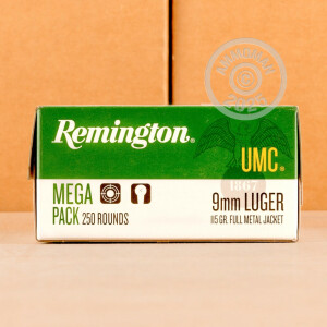 Image of the 9MM LUGER REMINGTON UMC 115 GRAIN MC (1000 ROUNDS) available at AmmoMan.com.