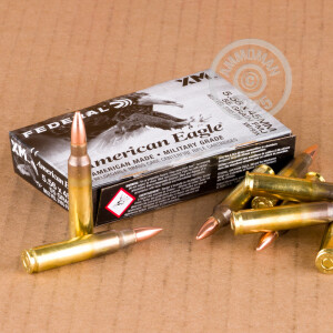 Image of 5.56x45mm ammo by Federal that's ideal for training at the range.