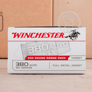 Image of 380 AUTO WINCHESTER USA 95 GRAIN FMJ (200 ROUNDS)