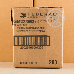 Image of 223 REMINGTON FEDERAL PREMIUM GOLD MEDAL 77 GRAIN HPBT (20 ROUNDS)