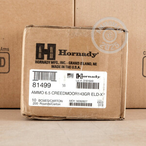 An image of 6.5MM CREEDMOOR ammo made by Hornady at AmmoMan.com.