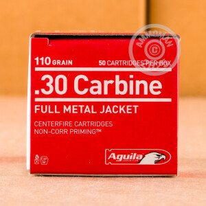 Image of the .30 CARBINE AGUILA 110 GRAIN FMJ (50 ROUNDS) available at AmmoMan.com.