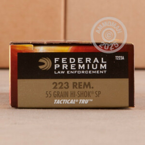 Image of the 223 REM FEDERAL LE TACTICAL 55 GRAIN SP (20 ROUNDS) available at AmmoMan.com.