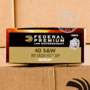 Photograph showing detail of 40 S&W FEDERAL TACTICAL 180 GRAIN JHP (1000 ROUNDS)