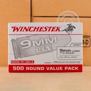 Image of the 9MM WINCHESTER USA 115 GRAIN FMJ (1000 ROUNDS) available at AmmoMan.com.