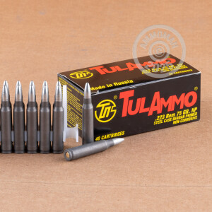 An image of 223 Remington ammo made by Tula Cartridge Works at AmmoMan.com.