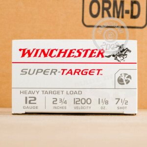 Photo detailing the 12 GAUGE WINCHESTER SUPER TARGET 2 3/4" 1 1/8 OZ. #7.5 SHOT (250 ROUNDS) for sale at AmmoMan.com.