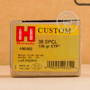 Photograph showing detail of 38 SPECIAL HORNADY CUSTOM XTP 158 GRAIN JHP (25 ROUNDS)