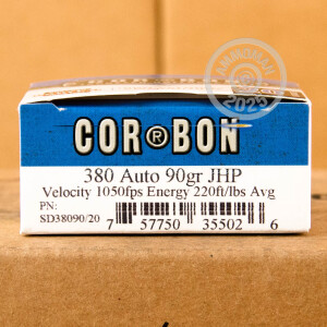 Image of 380 ACP CORBON SELF DEFENSE 90 GRAIN JHP (20 ROUNDS)