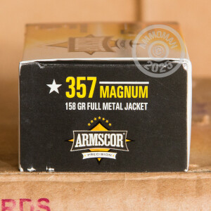 Photo detailing the 357 MAGNUM ARMSCOR 158 GRAIN FMJ (50 ROUNDS) for sale at AmmoMan.com.