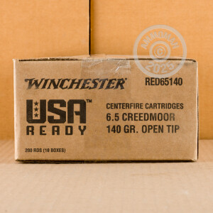 Photograph showing detail of 6.5 CREEDMOOR WINCHESTER USA READY 140 GRAIN OPEN TIP (20 ROUNDS)