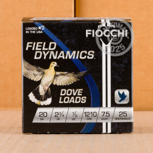 Image of 20 GAUGE FIOCCHI 2-3/4" 7/8 OZ. #7.5 SHOT (250 ROUNDS)