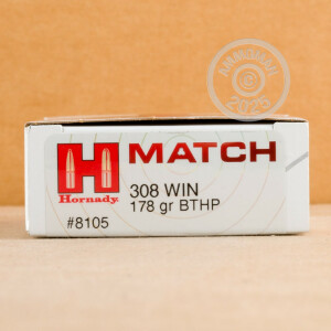 Image of 308 WIN HORNADY MATCH 178 GRAIN BTHP (200 ROUNDS)