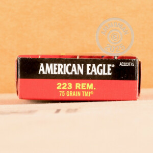 Photograph showing detail of 223 REM FEDERAL AMERICAN EAGLE 75 GRAIN TMJ (20 ROUNDS)