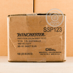 Image of 12 GAUGE WINCHESTER SUPREME ELITE PARTITION GOLD 385 GRAIN 3" SABOT SLUG (5 ROUNDS)