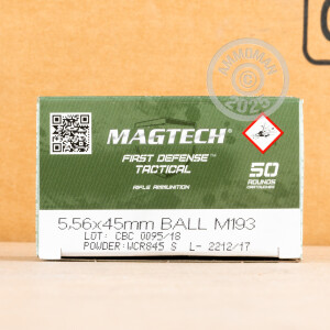 Photograph showing detail of 5.56X45 MAGTECH 55 GRAIN FMJ M193 (1000 ROUNDS)