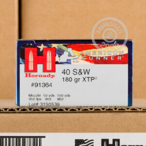 Image of 40 S&W HORNADY AMERICAN GUNNER 180 GRAIN XTP JHP (20 ROUNDS)