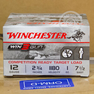 Photograph showing detail of 12 GAUGE WINCHESTER WIN3GUN 2-3/4" 1 OZ. #7.5 SHOT (25 ROUNDS)