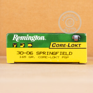 Photograph showing detail of 30-06 SPRINGFIELD REMINGTON CORE-LOKT 165 GRAIN PSP (20 ROUNDS)