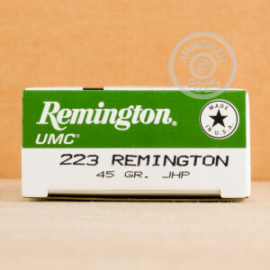 Photograph showing detail of 223 REMINGTON UMC 45 GRAIN JHP (20 ROUNDS)