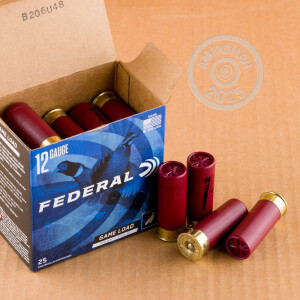 Photograph showing detail of 12 GAUGE FEDERAL GAME SHOK 2 3/4" 1 1/4 OZ #6 LEAD SHOT GAME LOAD (25 ROUNDS)