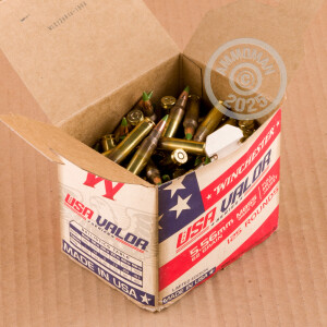 Photo detailing the 5.56X45 WINCHESTER USA VALOR 62 GRAIN FMJ M855 (125 ROUNDS) for sale at AmmoMan.com.