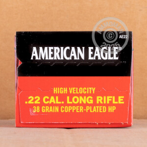 Photo detailing the 22 LR FEDERAL AMERICAN EAGLE 38 GRAIN HP (400 ROUNDS) for sale at AmmoMan.com.